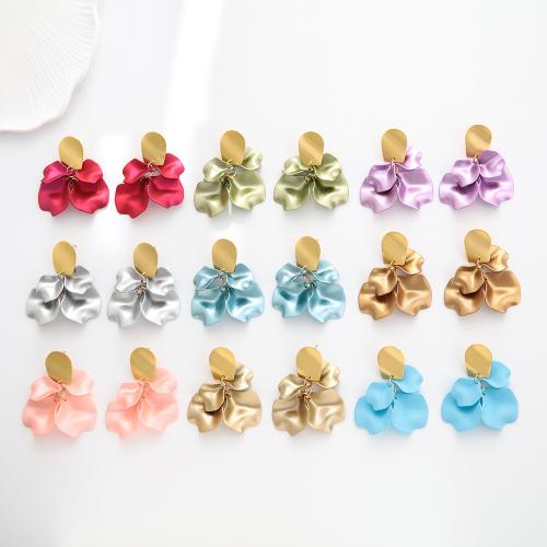 Boucle d'oreille de goutte acrylique, alliage de zinc, avec Acrylique, Placage de couleur d'or, bijoux de mode, plus de couleurs à choisir, Vendu par paire