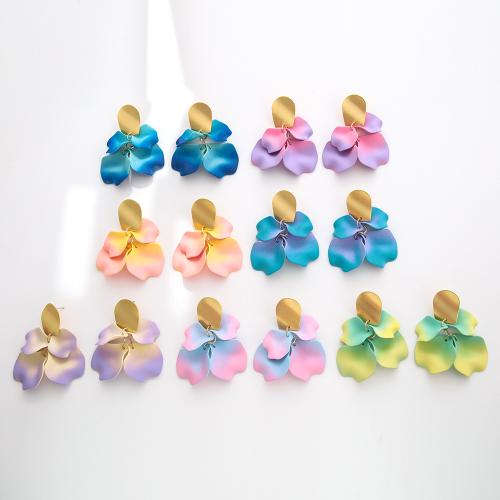 Boucle d'oreille de goutte acrylique, alliage de zinc, avec Acrylique, Placage de couleur d'or, bijoux de mode, plus de couleurs à choisir, Vendu par paire[