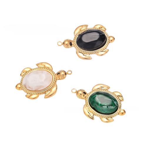 Gemstone Jewelry Pendant, 304 Stainless Steel, with Natural Stone, gold color plated, DIY 