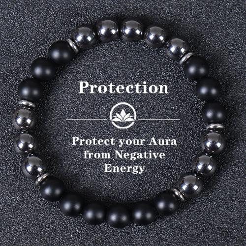 Edelstein Armbänder, Naturstein, mit Schwarz+Magnet+Stein & Mondstein & Obsidian, goldfarben plattiert, Modeschmuck, keine, verkauft von Strang