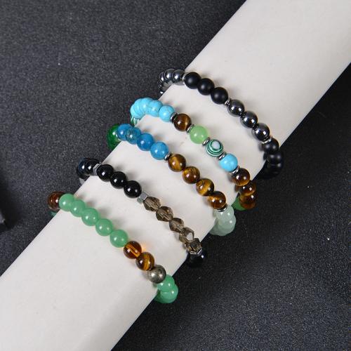 Edelstein Armbänder, Naturstein, mit Tigerauge, goldfarben plattiert, Modeschmuck, keine, verkauft von PC