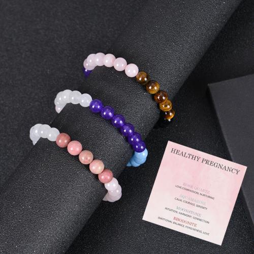 Edelstein Armbänder, Naturstein, mit Edelstein, goldfarben plattiert, Modeschmuck, keine, verkauft von PC