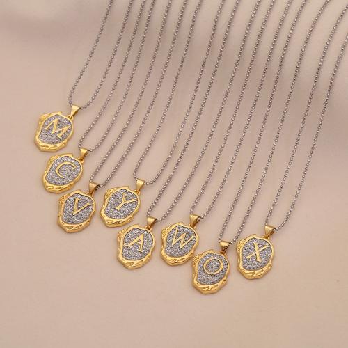 Collier en laiton strass, avec Acier inoxydable 304, unisexe & modèles différents pour le choix & avec strass & deux tons, Vendu par PC