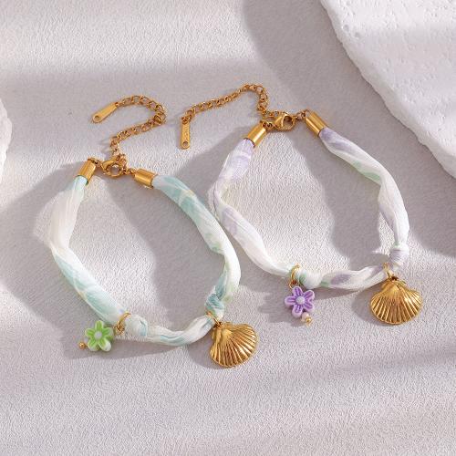 Acier inoxydable 304 bracelet, avec plastique, Placage de couleur d'or, bijoux de mode, plus de couleurs à choisir, Vendu par PC[