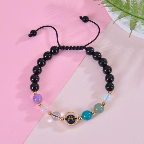 Edelstein Armbänder, Naturstein, mit Natürlicher Quarz, 12 Zeichen des Sternzeichens, Modeschmuck, keine, verkauft von PC