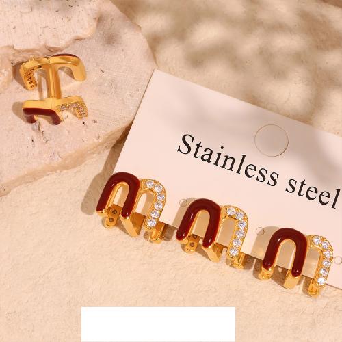 Strass boucle en laiton, Placage, bijoux de mode & émail & avec strass, plus de couleurs à choisir, protéger l'environnement, sans nickel, plomb et cadmium, Vendu par paire