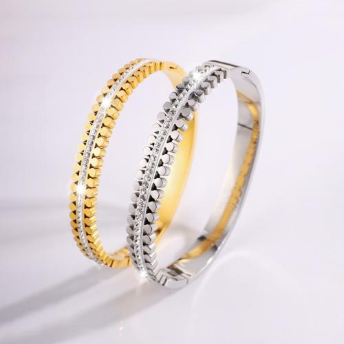 Bracelet en acier inoxydable, Acier inoxydable 304, bijoux de mode & pour femme & avec strass, plus de couleurs à choisir, Vendu par PC