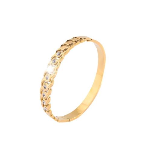 Bracelet en acier inoxydable, Acier inoxydable 304, styles différents pour le choix & pour femme & avec strass, doré, Vendu par PC