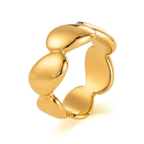 Bague en acier inoxydable, Acier inoxydable 304, Placage de couleur d'or, bijoux de mode & normes différentes pour le choix & pour femme, Vendu par PC