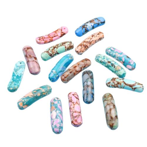 Impression Jasper Curved Tube Beads, DIY [