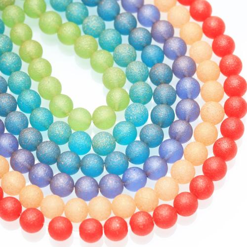 Round Crystal Beads, frosted, DIY 8mm Approx 38 cm [