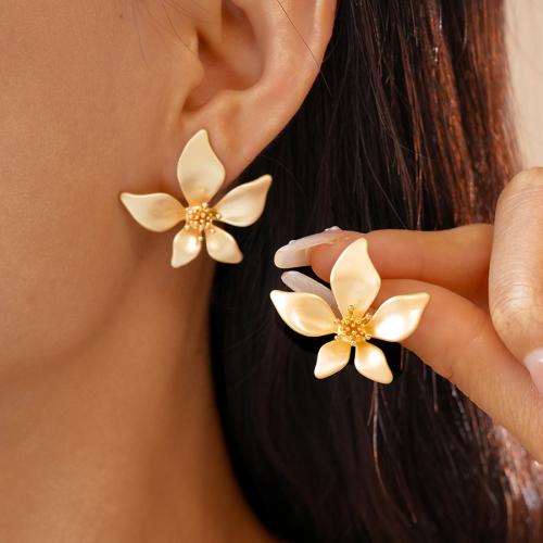 Латуни Стад Серьги, Латунь, плакирован золотом, ювелирные изделия моды, Золотой, продается Пара