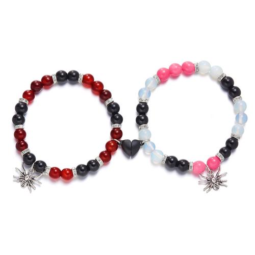 Edelstein Armbänder, 304 Edelstahl, mit Naturstein & Roter Achat, goldfarben plattiert, Modeschmuck, keine, verkauft von PC