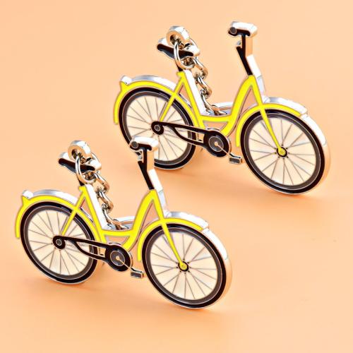 Enamel Zinc Alloy Key Chain, Bike, gold color plated, fashion jewelry [