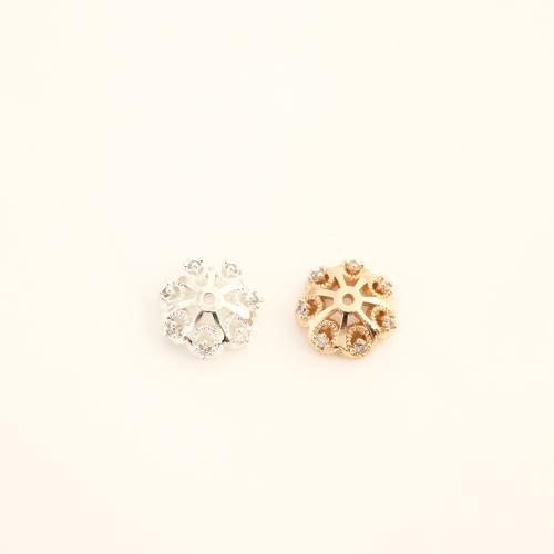 Brass Bead Cap, DIY & micro pave cubic zirconia [