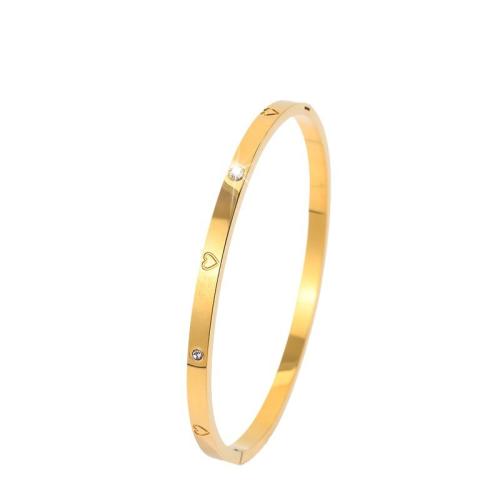 Bracelet en acier inoxydable, Acier inoxydable 304, Placage, bijoux de mode & pour femme & avec strass, plus de couleurs à choisir, Vendu par PC