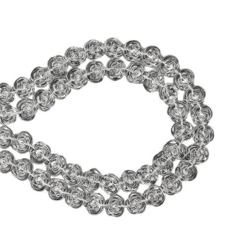 Perles de cristal fleur, Rose, DIY, transparent, 13mm cm, Vendu par brin