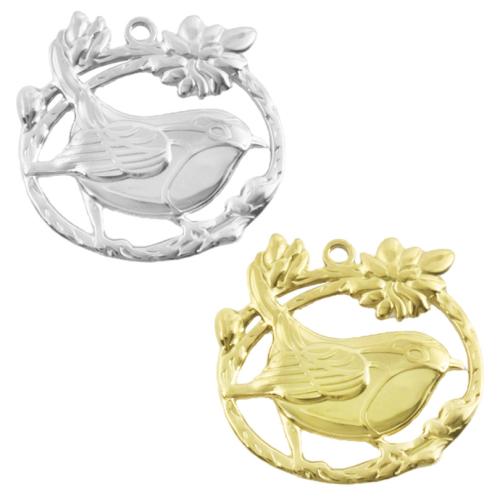 Stainless Steel Animal Pendants, 304 Stainless Steel, Bird, plated, DIY & hollow 