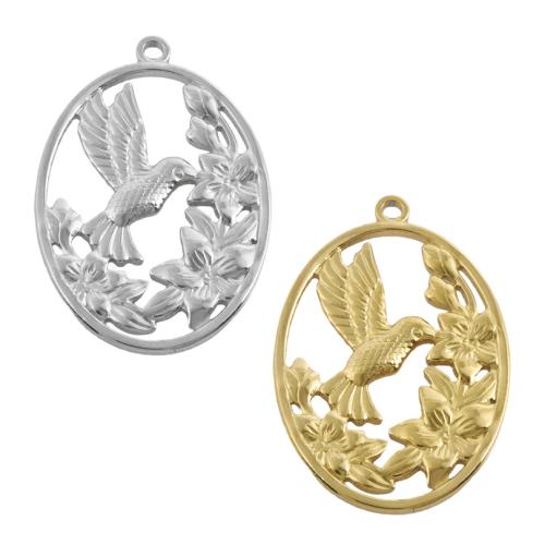 Stainless Steel Animal Pendants, 304 Stainless Steel, Bird, plated, DIY 