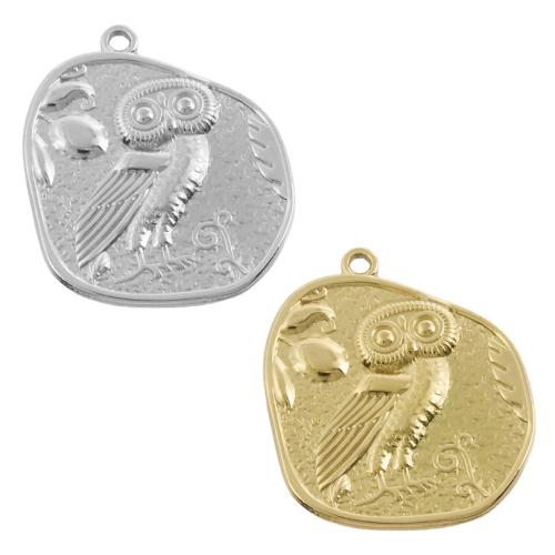 Stainless Steel Animal Pendants, 304 Stainless Steel, Owl, plated, DIY 