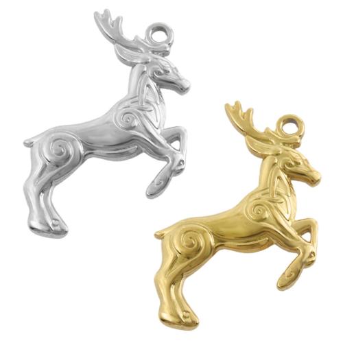 Stainless Steel Animal Pendants, 304 Stainless Steel, Deer, plated, DIY 