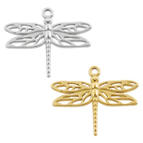 Stainless Steel Animal Pendants, 304 Stainless Steel, Dragonfly, plated, DIY 