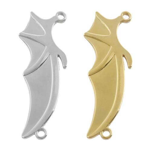 Stainless Steel Charm Connector, 304 Stainless Steel, Wing Shape, plated, DIY 