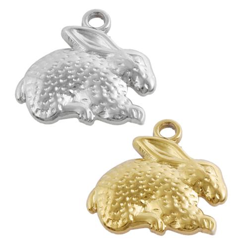 Stainless Steel Animal Pendants, 304 Stainless Steel, Rabbit, plated, DIY 