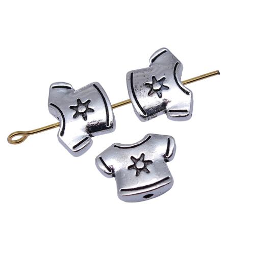 Zinc Alloy Flat Beads, plated, DIY, antique silver color 