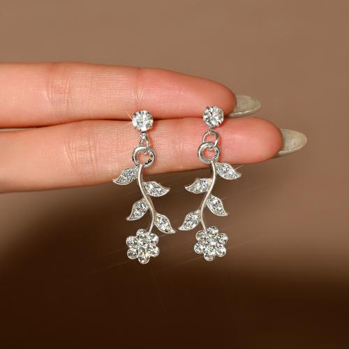 Zink Legierung Strass Tropfen Ohrring, Zinklegierung, goldfarben plattiert, Modeschmuck & mit Strass, keine, verkauft von Paar