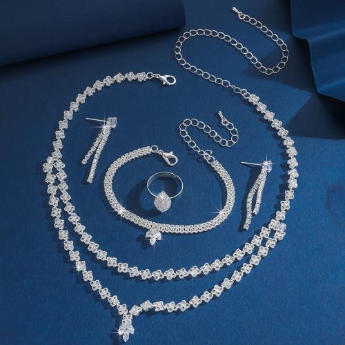 Zircon cubique Micro Pave parures de bijoux en laiton, Placage, bijoux de mode & pavé de micro zircon & avec strass, plus de couleurs à choisir, protéger l'environnement, sans nickel, plomb et cadmium, Vendu par PC