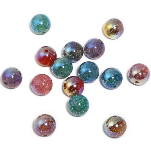 Plating Acrylic Beads, gold color plated, DIY, Random Color [