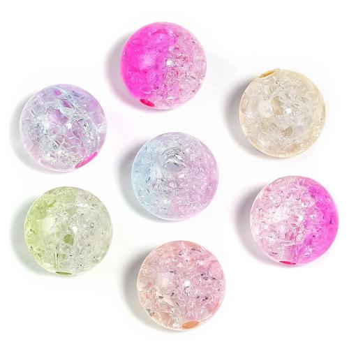 Crackle Acrylic Beads, gold color plated, DIY, Random Color [