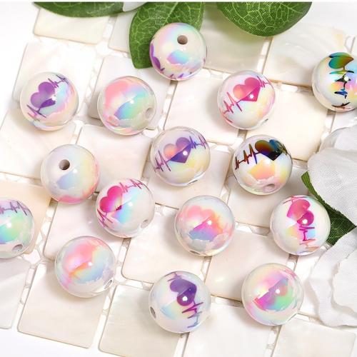 Plating Acrylic Beads, gold color plated, DIY, Random Color [