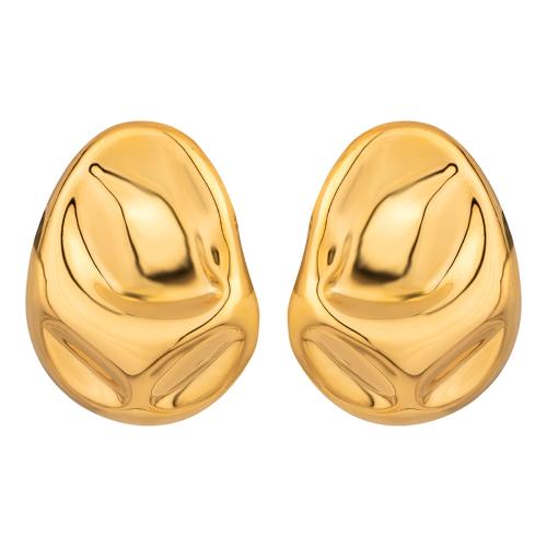 Stainless Steel Stud Earring, 304 Stainless Steel, 18K gold plated, fashion jewelry & for woman 