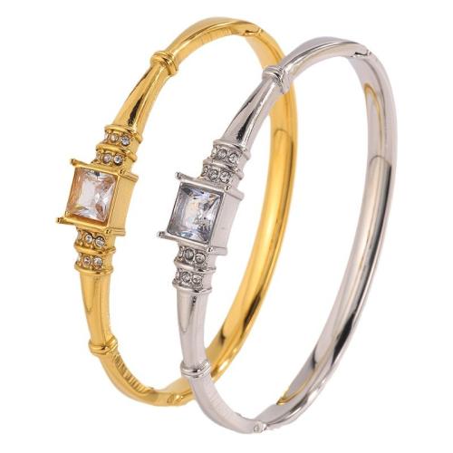 Bracelet en acier inoxydable, Acier inoxydable 304, Placage, bijoux de mode & unisexe & avec strass, plus de couleurs à choisir, Vendu par PC