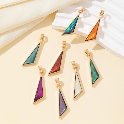 Zinc Alloy Shell Pendants, with Shell, gold color plated, DIY 