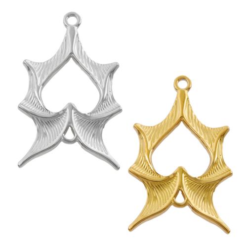 Stainless Steel Wing Shape Pendant, 304 Stainless Steel, plated, DIY & double-hole [