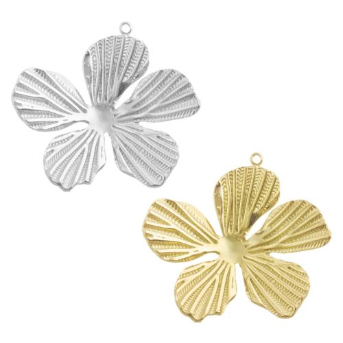 Stainless Steel Flower Pendant, 304 Stainless Steel, plated, DIY 