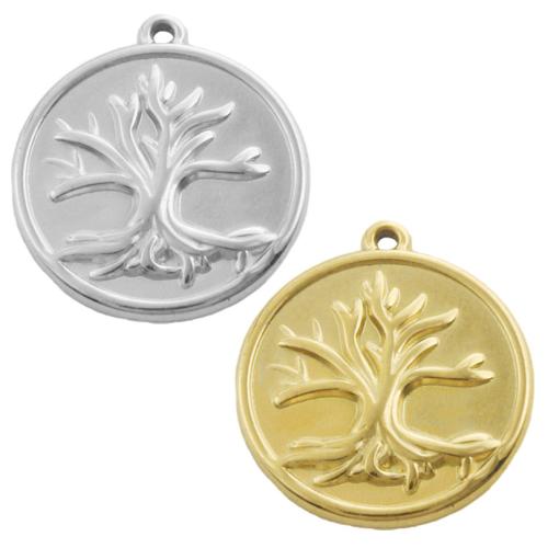 Stainless Steel Pendants, 304 Stainless Steel, Tree, plated, DIY 