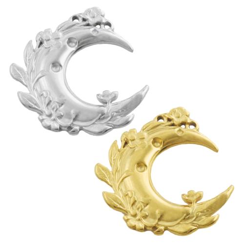 Stainless Steel Pendants, 304 Stainless Steel, Moon, plated, DIY 