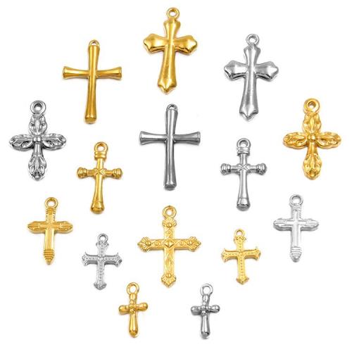 pendentifs En acier inoxydable de Croix , Acier inoxydable 304, Placage, DIY, plus de couleurs à choisir Vendu par sac