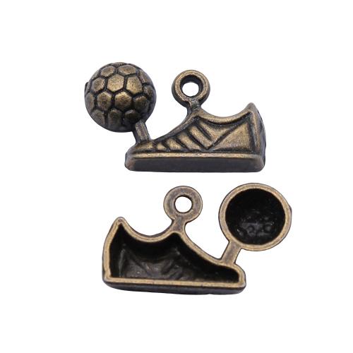 Zinc Alloy Shoes Pendants, plated, DIY, antique bronze color [