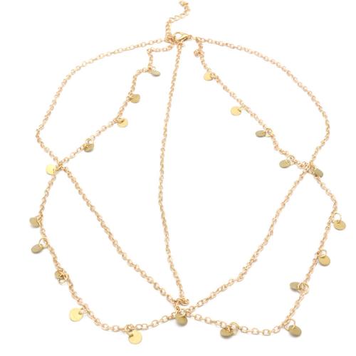 Zinc Alloy Head Chain, gold color plated, multilayer & for woman Approx 55 cm [