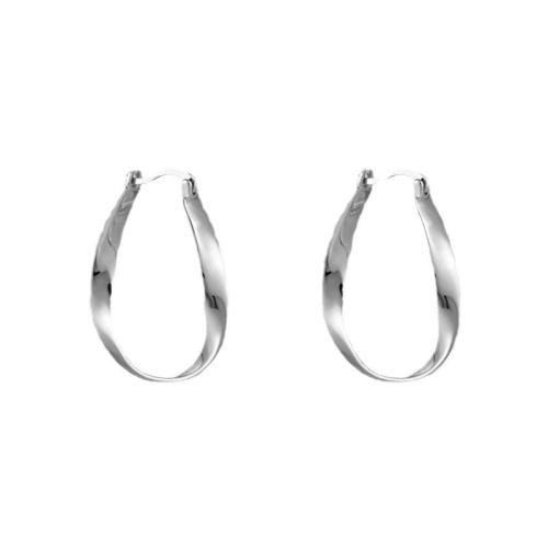 Argent sterling 925 boucle d'oreille leverback, Plaqué de platine, bijoux de mode & pour femme, 40mm, Vendu par paire