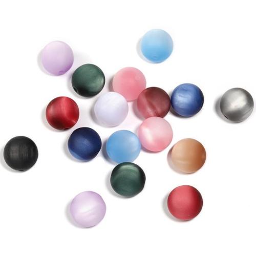 Frosted Acrylic Beads, gold color plated, DIY [