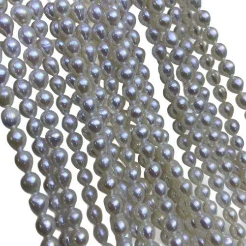 Perle de culture d'eau douce forme goutte, perle d'eau douce cultivée, larme, DIY, blanc, 4-6mm cm, Vendu par brin