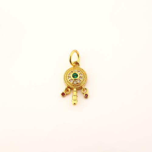 Cubique Pendentif en laiton zircon pavent, DIY & pavé de micro zircon, doré Vendu par PC