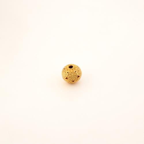 Messing hohle Perlen, DIY, goldfarben, 7.5x7.5x7.5mm, verkauft von PC