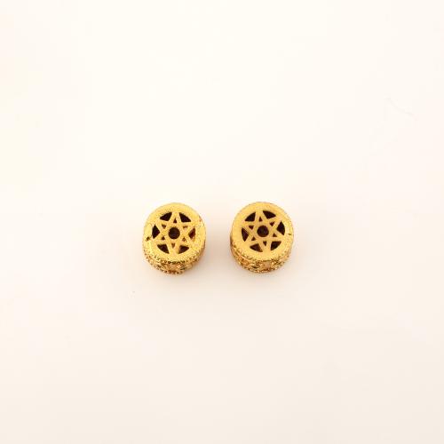 Cuentas Zirconia micro pavimenta cúbicos, metal, Esférico, Bricolaje & micro arcilla de zirconia cúbica & hueco, dorado, 6x8x8mm, Vendido por UD[